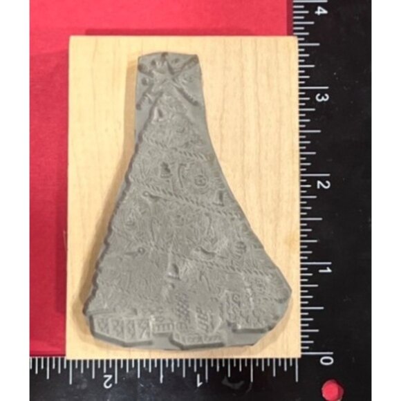 Vintage Christmas Tree Wood Mounted Rubber Stamp by Sweet-Arts 6904 - Picture 1 of 4